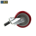 5 -дюймовый средний расширительный кронштейн подвижный Jujube Red Caster Wheels